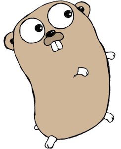 Gopher, a mascot of the Go programming language, functions as a separator between sections of this page.